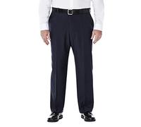 Haggar ECLO Stria - Pantalón de Vestir con Frente Plano y Cintura expandible para Hombre, Azul, 32W/30L