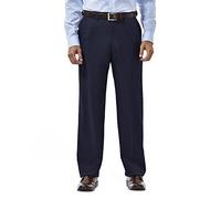 Haggar ECLO Stria - Pantalón de Vestir con Frente Plano y Cintura expandible para Hombre, Azul, 32W/30L