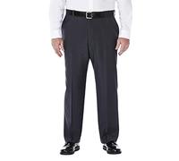 Haggar ECLO Stria - Pantalón de Vestir con Frente Plano y Cintura expandible para Hombre, Med Grey, 38W/30L