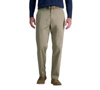 Haggar Haggar - Pantalón sin arrugas para hombre, color caqui, ajuste clásico, parte delantera plana, caqui, (Medium Khaki), 34W x 32L