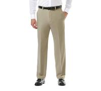 Haggar Cool 18 Pro - Pantalón de Cintura Ampliable para Hombre, diseño con Frontal Plano, Corte clásico - Marrón - 40W x 29L