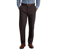 Haggar Iron Free Premium Khaki Classic Fit Flat Front Expandable Waist Casual Pant (Regular and Big & Tall Sizes) Pantalones, Espresso, 34W / 30L para Hombre