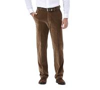 Haggar Men's 21 Wale Stretch Corduroy Expandable Waist Classic Fit Plain Front Pant, Camel, 44x30