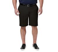 Haggar Men's Big and Tall Cool 18 Pro Classic Fit Stretch Flat Front Short, Black, 56