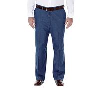 Haggar Men's Big-Tall No Iron Denim Plain Front Pant,Cadet Blue,50x34