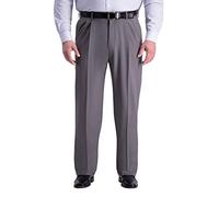 Haggar Mens Big & Tall Premium Comfort Classic Fit Pleat Front Dress Pants, Medium Gray, 44W x 29L US