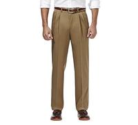 Haggar Men's Big-Tall Premium No Iron Classic Fit Plain Front Pant, British Khaki, 46x29