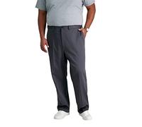 Haggar Men's Big-Tall Premium No Iron Classic Fit Plain Front Pant, Dark Grey, 46x29