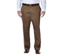 Haggar Men's Big-Tall Work to Weekend Hidden Expandable Waist Plain Front Pant,Bark,50x34