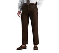 Haggar Men's Classic Fit Flat-Front Hidden Expandable Waistband Premium No Iron Khaki, 40W x 29L - Chocolate