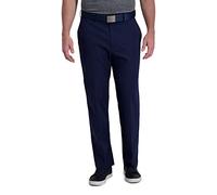 Haggar Men's Cool Right Performance Flex Solid Classic Fit Flat Front Pant
