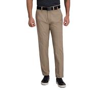Haggar Men's Cool Right Performance Flex Solid Straight Fit Flat Front Pant