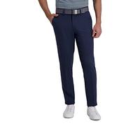 Haggar Men's Cool Right Performance Flex Stria Slim Fit Flat Front Pant
