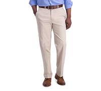 Haggar Men's Iron Free Premium Khaki Classic Fit Flat Front Expandable Waist Casual Pant