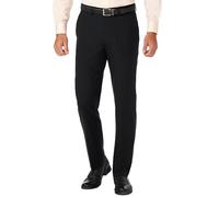 Haggar Men's J.M. Stretch Superflex Waist Slim Fit Flat Front Dress Pant, Black, 29Wx32L