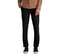 Haggar Men's J.M. Stretch Superflex Waist Slim Fit Flat Front Dress Pant, Black, 32Wx30L