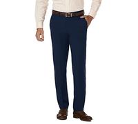 Haggar Men's J.M. Stretch Superflex Waist Slim Fit Flat Front Dress Pant, Blue, 33Wx32L
