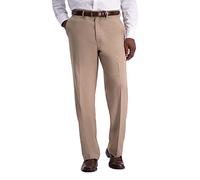 Haggar Men's Premium Classic Fit Comfort Dress Pant, Medium Khaki - 42W x 32L