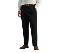 Haggar Men's Premium No Iron Classic Fit Expandable Waist Flat Front Pant, Khaki, 38Wx30L