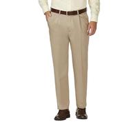 Haggar Men's Work To Weekend Khakis Hidden Expandable Waist No Iron Pleat Front Pant,Khaki,36x34