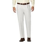 Haggar Men's Work To Weekend Khakis Hidden Expandable Waist No Iron Pleat Front Pant,String,44x32