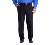 Haggar Men's Work to Weekend Pro Relaxed Fit Flat Front Pant, Black, 36Wx34L