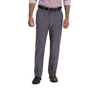 Haggar Pana con Cintura Extensible, Ajuste clásico y Recto, Pantalones Delanteros Planos Pantaln, Antracita, 32W x 32L para Hombre