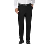 Haggar Pantalón de Hombre Work to Weekend con Cintura expandible Oculta, Ajuste clásico, Parte Delantera Plana, Negro -, 36W x 30L