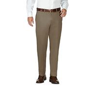 Haggar Pantalón de Hombre Work to Weekend con Cintura expandible Oculta, Ajuste clásico, Parte Delantera Plana, Corteza de árbol, 42W x 29L