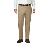 Haggar Pantalón de Hombre Work to Weekend con Cintura expandible Oculta, Ajuste clásico, Parte Delantera Plana, Gris Topo Oscuro, 40W x 30L