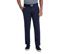 Haggar Cool Right Performance Flex Straight Fit Flat Front Pant-reg. and Big & Tall Pantalones Informales, Tinta, 33W/30L para Hombre
