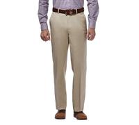 Haggar Pantalones Casuales para Hombre, sin Planchado, Corte clásico, Plisados, Tallas Regulares, Grandes y Altas, British Khaki, 34W/30L