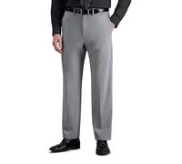 Haggar Pantalones clásicos clásicos para Hombre de Corte Plano con Cintura elástica, Gris Claro, 38W / 30L