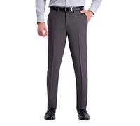 Haggar Pantalones de Vestir cómodos y Ajustados para Hombre con Parte Frontal Plana, Gris Oscuro, 30W x 32L