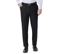 Haggar Pantalones de Vestir cómodos y Ajustados para Hombre con Parte Frontal Plana, Negro -, 32W x 32L