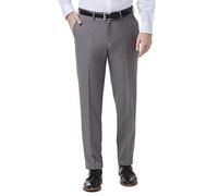 Haggar Premium Comfort Dress Slim Fit Flat Front Pant Pantalones de Vestir, Gris Oscuro, 36W / 32L para Hombre