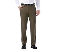 Haggar Premium No Iron Khaki Classic Fit Flat Front Casual Pant (Regular and Big & Tall Sizes) Pantalones Informales, Brindis, 42W/30L para Hombre