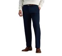 Haggar Premium No Iron Khaki Straight Fit Flat Front Casual Pant Pantalones Informales, Azul Marino Oscuro, 34W/32L para Hombre