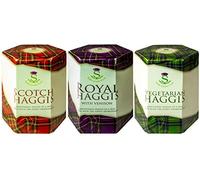 Haggis Escoceses Pack de 3: Tradicionales, Tradicionales with Venado and Haggis Vegetariano Comida Escocesa Regalos Plato Nacional de Escocia