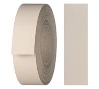 haggiy - Cinta adhesiva para bordes de melamina con adhesivo termofusible, 21 mm x 5 m, cinta para plancha, para estantes y paneles, decoración: beige gris