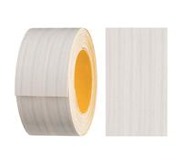 haggiy Cinta autoadhesiva de melamina para bordes de muebles, 40 mm x 5 m, sujeción segura sin necesidad de planchado, cenefa, revestimiento para estanterías/placas de madera (woodline, crema)