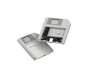 Hagi arcasa SSD, Estilo Disquete USB 3.2 Gen2 de 10 Gbps a NVMe PCI-E M.2 2230/2242 SSD, Carcasa de Disco Duro Externo M.2 para MacBook, portátil, iPad, Android, iPhone 17 Pro MAX (Gris)