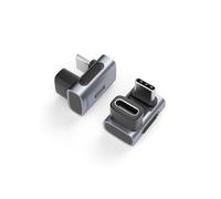 Hagi daptador USB-C de 240 W, 40 Gbps, 8K, paquete de 2 USB-C macho a hembra, conector USB 4 para Thunderbolt 4/3, ROG Ally, Steam Deck, Switch, Dock, Mac, tablet, iPhone 16/15 Pro Max (180 grados