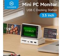 Hagibis-Mini pantalla IPS AIDA64 de 3,5 pulgadas, Monitor de datos para ordenador portátil, PC, MacBook, memoria RAM, HDD, con concentrador USB C BLANCO