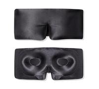 HAGJII 100% Antifaz Para Dormir De Seda Natural Con Diseño Contorneado En 3D, Ajustable Mascara De Dormir Para Quienes Duermen De Lado, Anti-Luz Sleep Mask Para Viajes(Negro)