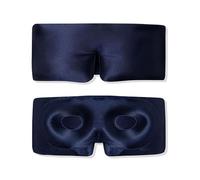 HAGJII 100% Antifaz Para Dormir De Seda Natural Con Diseño Contorneado En 3D, Ajustable Mascara De Dormir Para Quienes Duermen De Lado, Anti-Luz Sleep Mask Para Viajes(Azul)