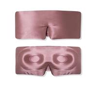 HAGJII 100% Antifaz Para Dormir De Seda Natural Con Diseño Contorneado En 3D, Ajustable Mascara De Dormir Para Quienes Duermen De Lado, Anti-Luz Sleep Mask Para Viajes(Pink)