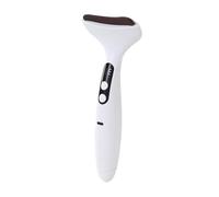 HAGJII 2 En 1 Ajuste Multinivel Guasha Electrico Con Luz Led Roja Y Vibración, Masajeador Portátil Para Ojos Para Relajar La Piel, El Cuello, El Rostro Y Reducir La Hinchazón(Red Bian Stone)