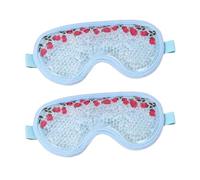 HAGJII 2 Unidades Antifaz Gel Frio Con Perlas De Pvc, Colorida Máscara De Gel Para Ojos Frías Y Calientes Para Fatiga Ocular, Dolores De Cabeza, Mascara De Dormir(Azul)