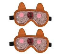 HAGJII 2 Unidades Antifaz Gel Frio Con Perlas De Pvc, Colorida Máscara De Gel Para Ojos Frías Y Calientes Para Fatiga Ocular, Dolores De Cabeza, Mascara De Dormir(Brown)
